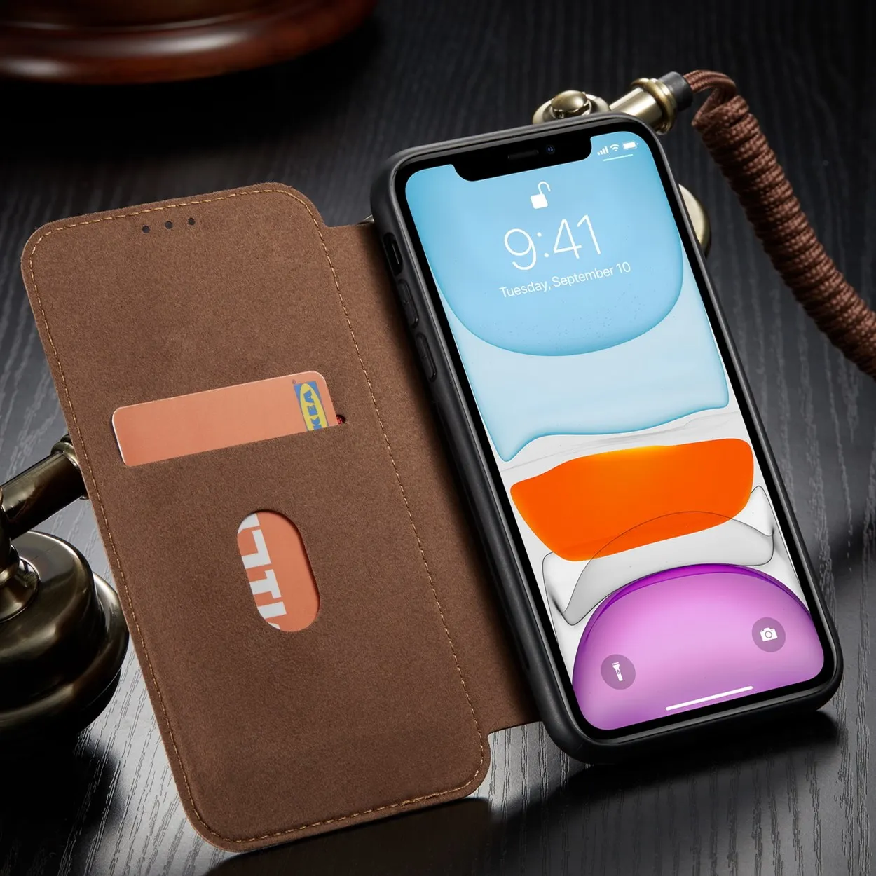 Кожаный чехол бумажник для Apple iPhone 11 Pro XR XS Max 7 8 Plus роскошный Магнитный подставка