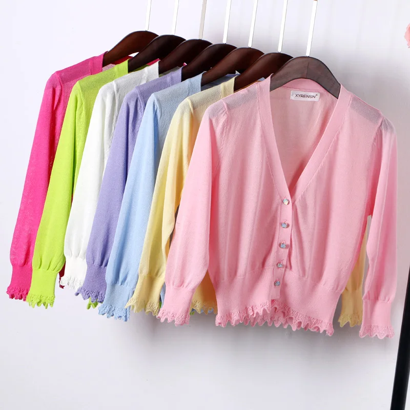 Женский трикотажный кардиган из вискозы белый черный розовый персиковый