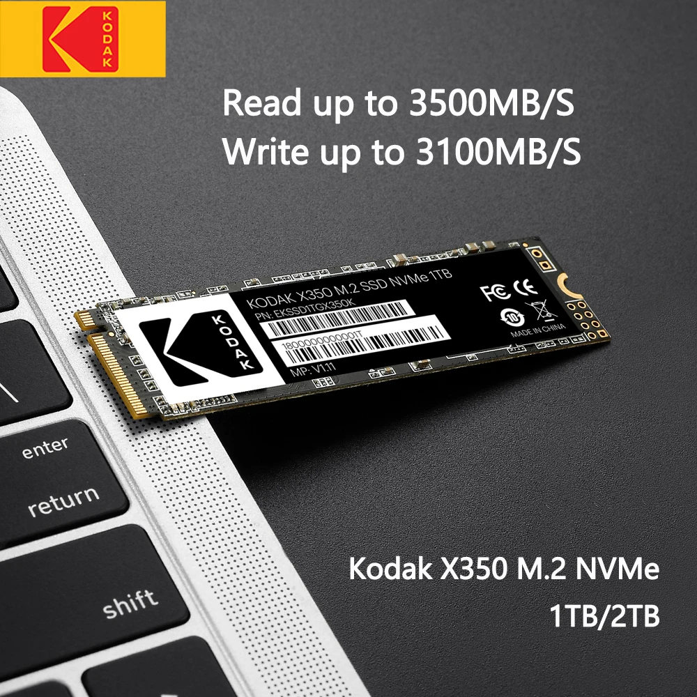 Внутренний жесткий диск Kodak M.2 SSD 3 0 × 4 PCIe NVMe 1 ТБ 2 | Компьютеры и офис