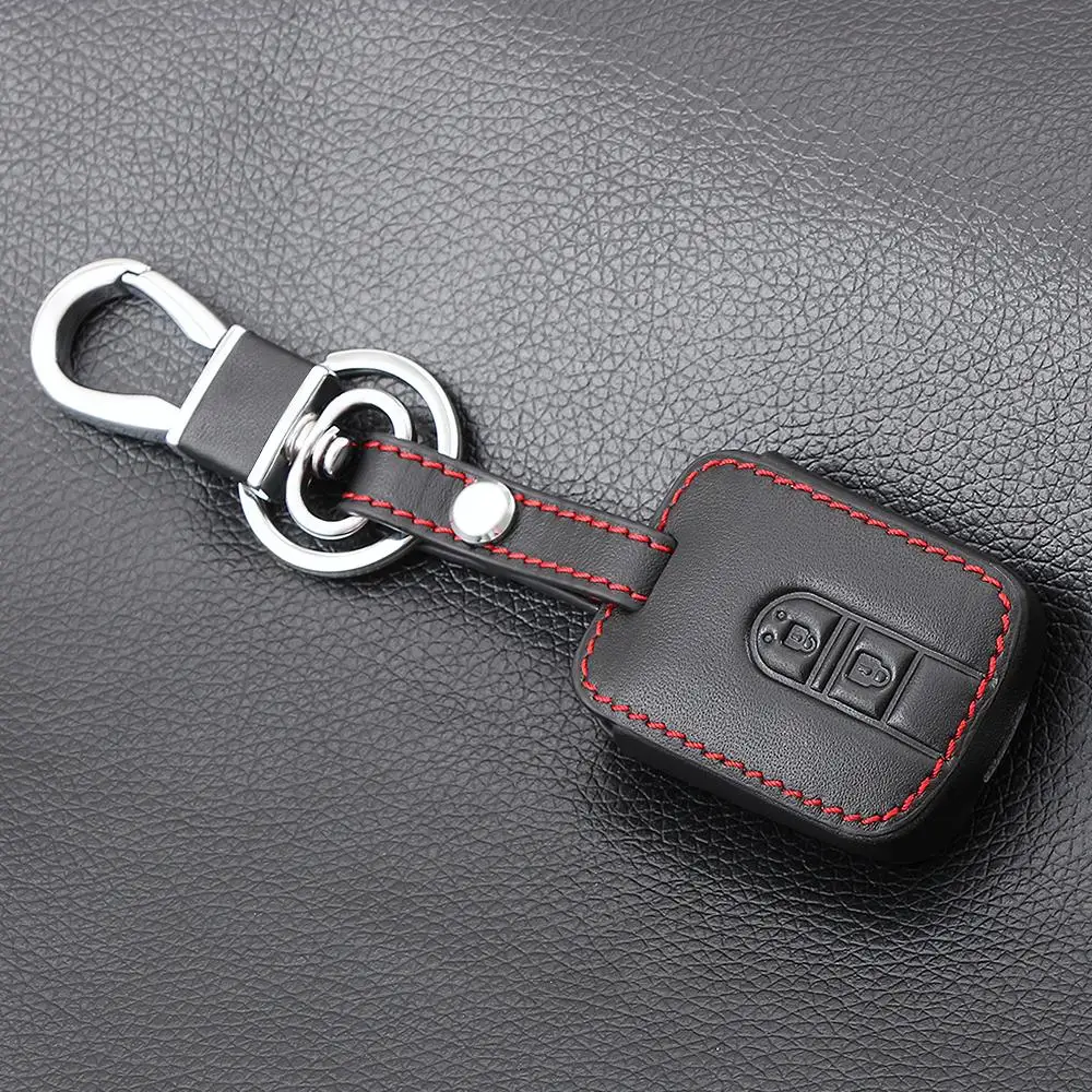Автомобильный чехол для ключей с дистанционным управлением черный кожаный