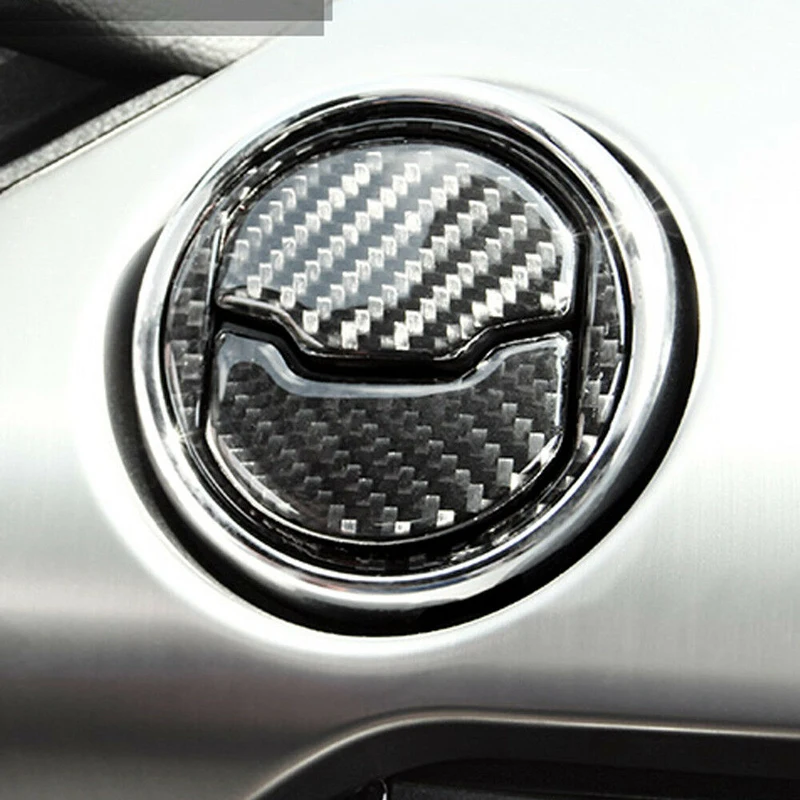 

Gtinthebox 3pcs Carbon Fiber Brushed Air Vent Outlet Trim Stickers For 2015-2017 Ford Mustang