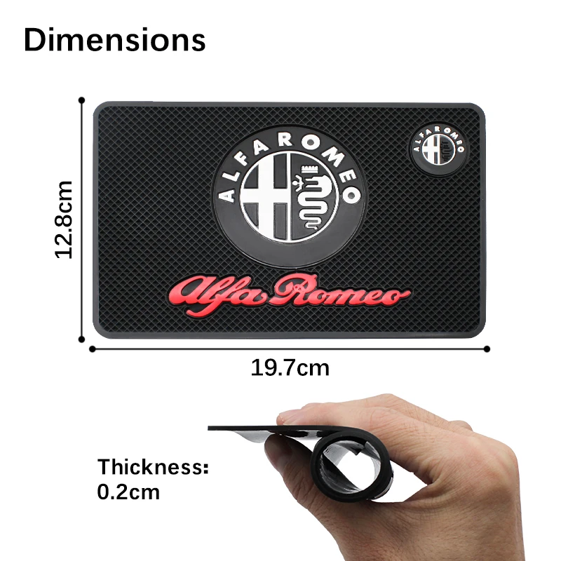 Липкий нескользящий ПВХ коврик для приборной панели автомобиля гелевый Alfa Romeo