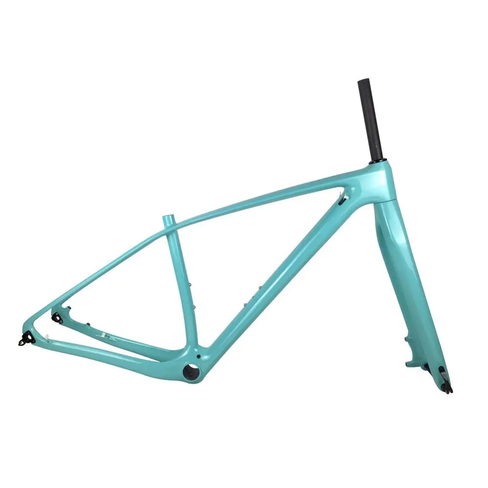 Spcycle 29er горный велосипед с полностью карбоновой рамой для горного велосипеда и жесткими вилками 29er MTB велосипедный карбоновый каркасный мост 142*12 мм и 100*15 мм - Цвет: Celeste Color
