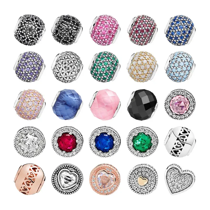 

ESSENCE Charms Beads For Jewelry Making Real 925 Sterling Silver Original Love Heart Button Elegant Trinkets DIY Bracelets Women