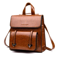 vintage backpack female brand leather womens backpack large capacity school bag for girls leisure shoulder bags for women 2019