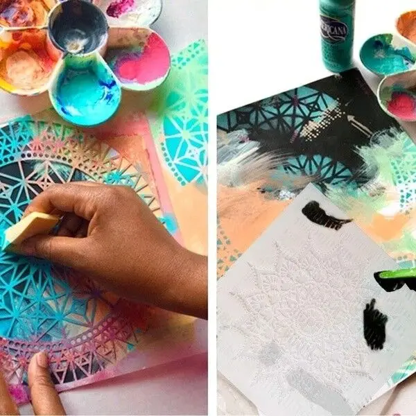 Шаблоны A4 DIY для рисования на стенах, скрапбукинга, раскраски, тиснения, декорирования альбомов, открыток и тортов с мандалами.
