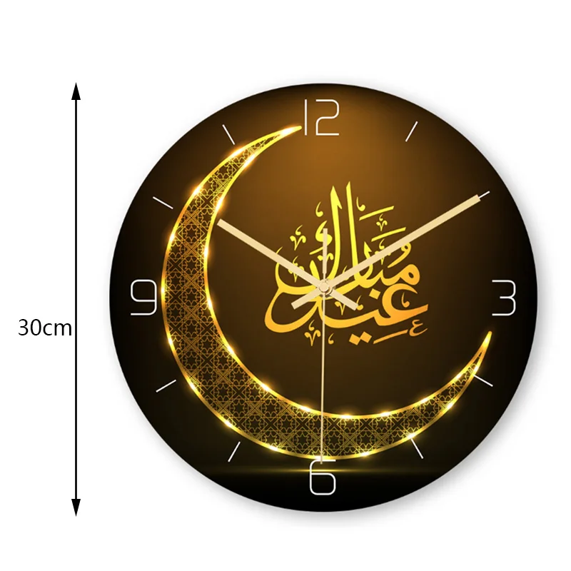 Безрамное 3D стены наклеивающиеся на стену часы Стикеры мусульманский Рамадан