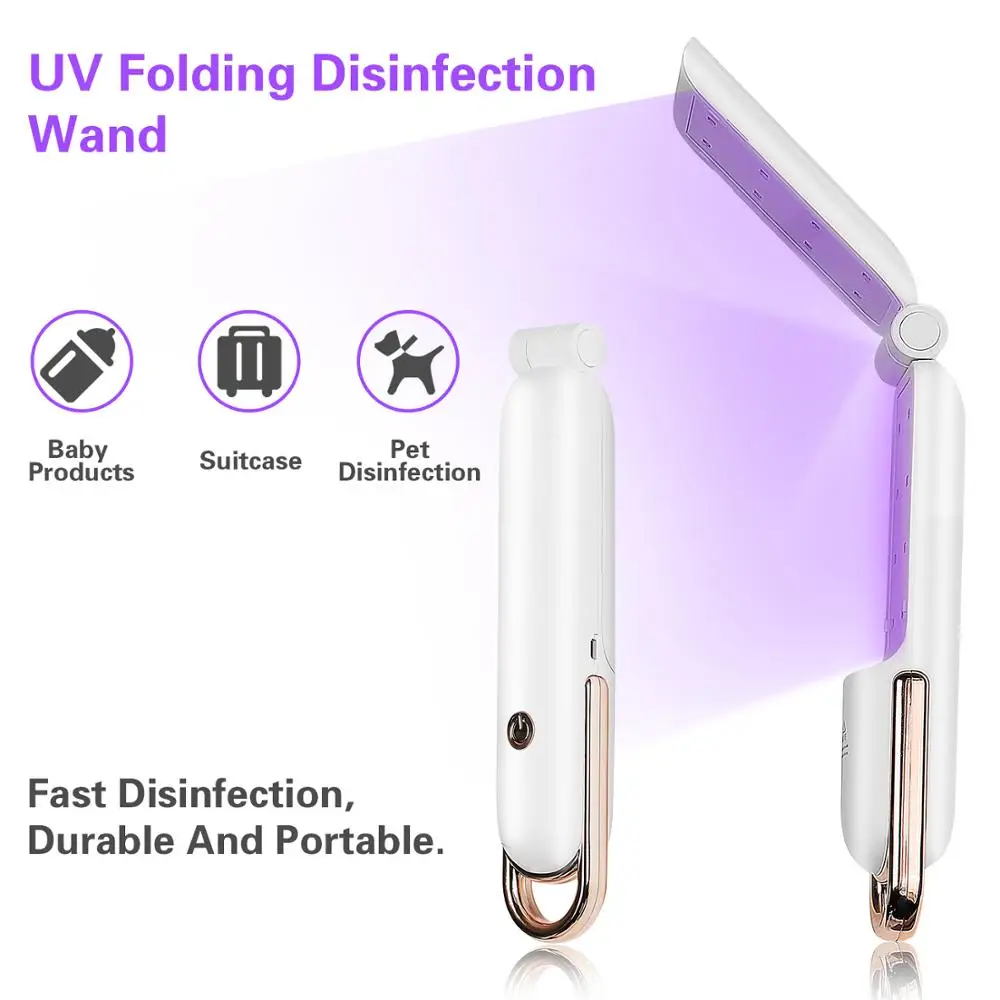 Portable UV Sterilizer Wand LED Electric folding Sanitizer Disinfection UVC Lamp Phone Germicidal light Anti Germs for Travel | Бытовая
