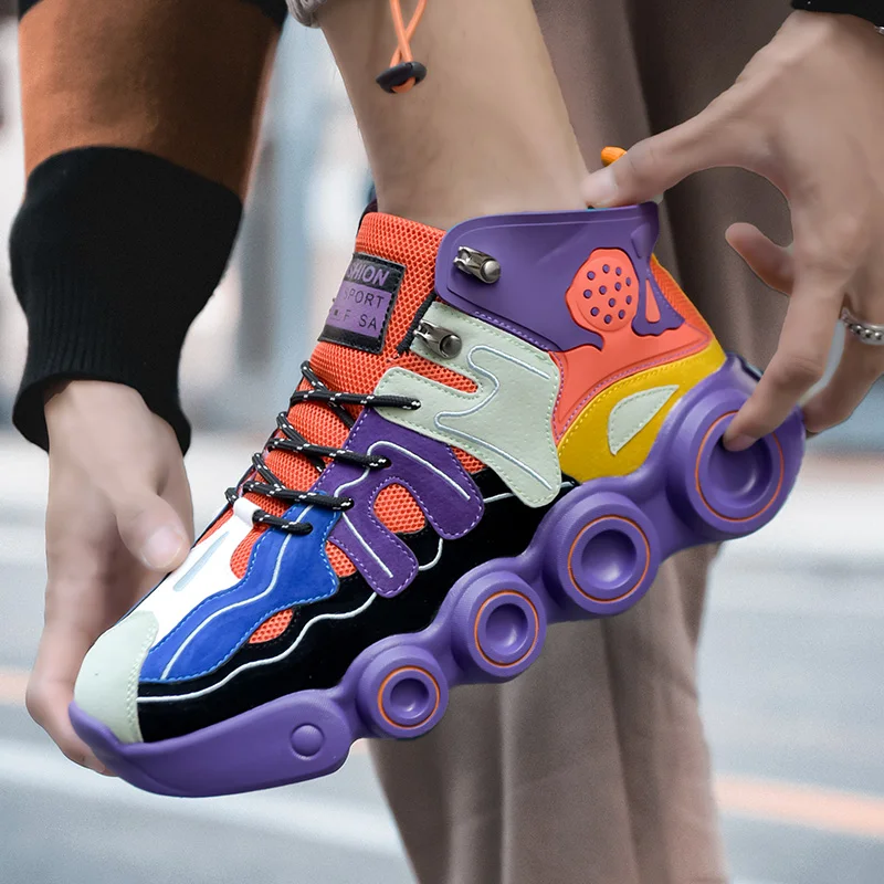 

Spring And Autumn Basketball Shoes Men's Aerial Sports Shoes High-Top Men's Basketball Sports Shoes Track And Field Basketb