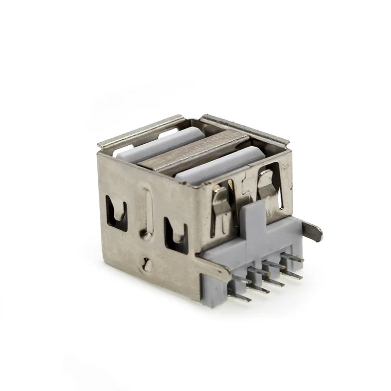

double usb Socket Type A Bent 8Pins USB Connector PCB Female Port Jack Tail Electric Terminals