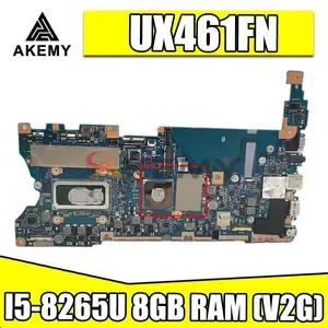 for asus ux461fn ux461f original motherboard mainboard tested 100 ux461fn laptop motherboard with i5 8265u cpu 8gb ram （v2g）gpu free g