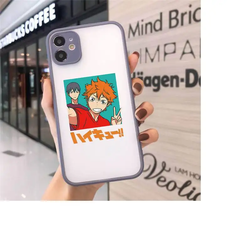

Haikyuu volleyball boy Anime Phone Cases Matte transparent For Gray iPhone 12 Mini 11 Pro XR XS Max 7 8 Plus X Back Cover