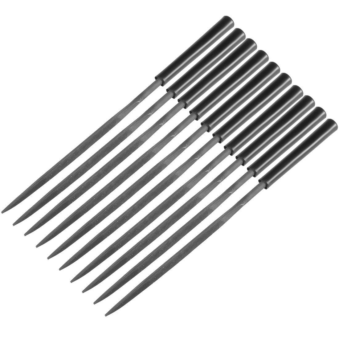

uxcell 10Pcs Second Cut Steel Triangular Needle File with Plastic Handle, 4mm x 160mm