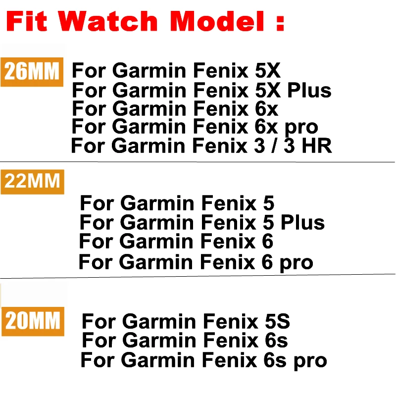 Ремешок силиконовый для Garmin Fenix 6 6S 6X Pro быстросъемный браслет наручных часов 5 5S 5X