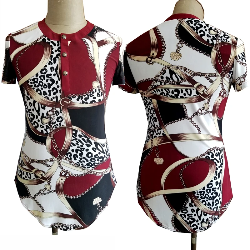 Мужские рубашки для латинских танцев с коротким рукавом модный топ принтом