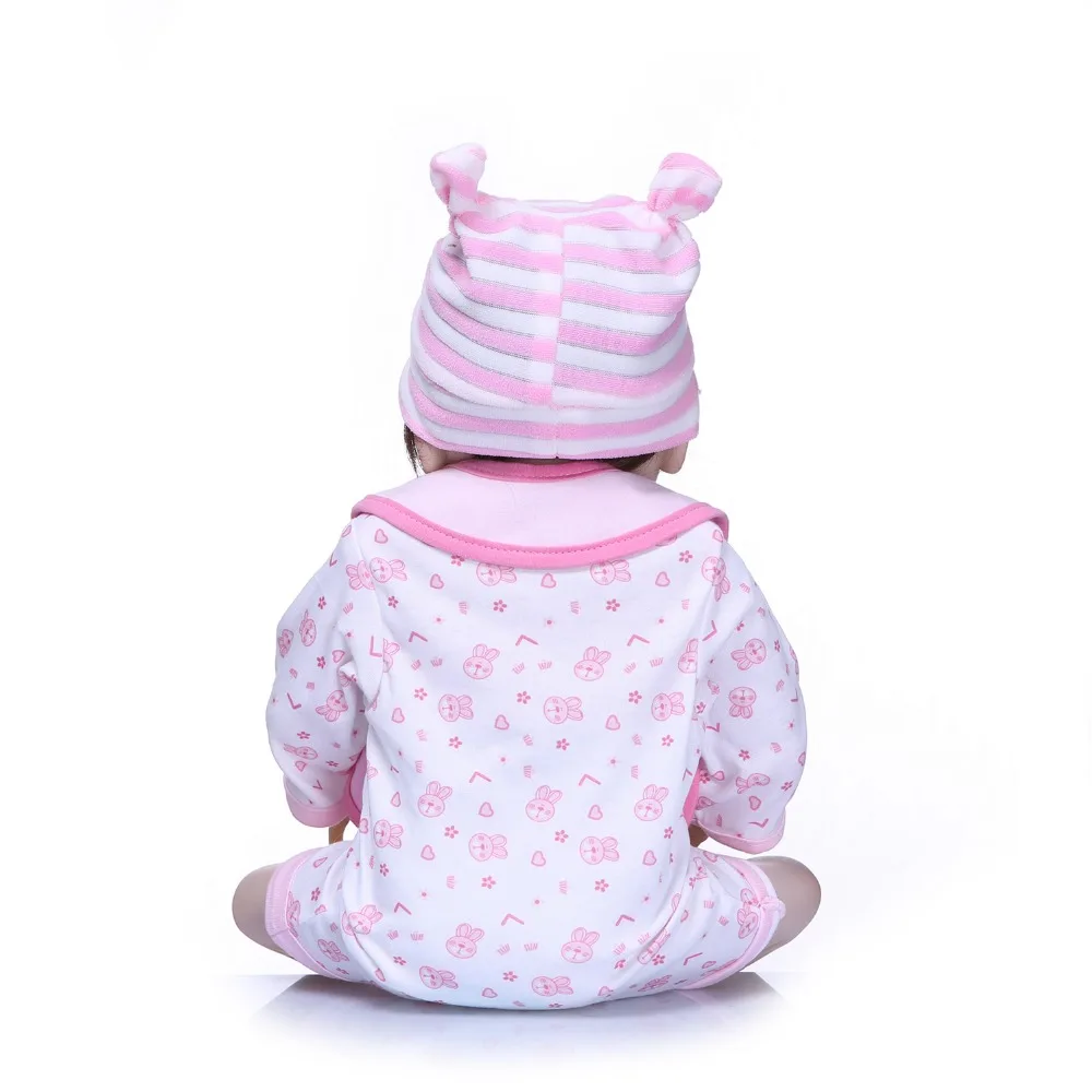 

NPK 57CM Handmade Full Silicone vinyl Body adorable Lifelike toddler Baby Bonecas girl kid bebe doll reborn menina de silicone