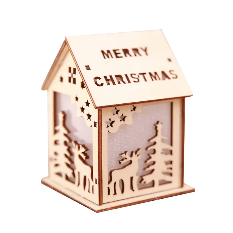 1 шт. товары для рождественской елки светящиеся Деревянные Колокольчики цветные