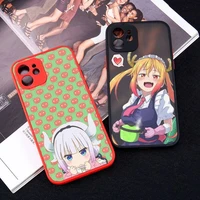 miss kobayashis dragon maid anime phone case red color matte transparent for iphone 13 12 11 pro max mini x xr xs 7 8 plus