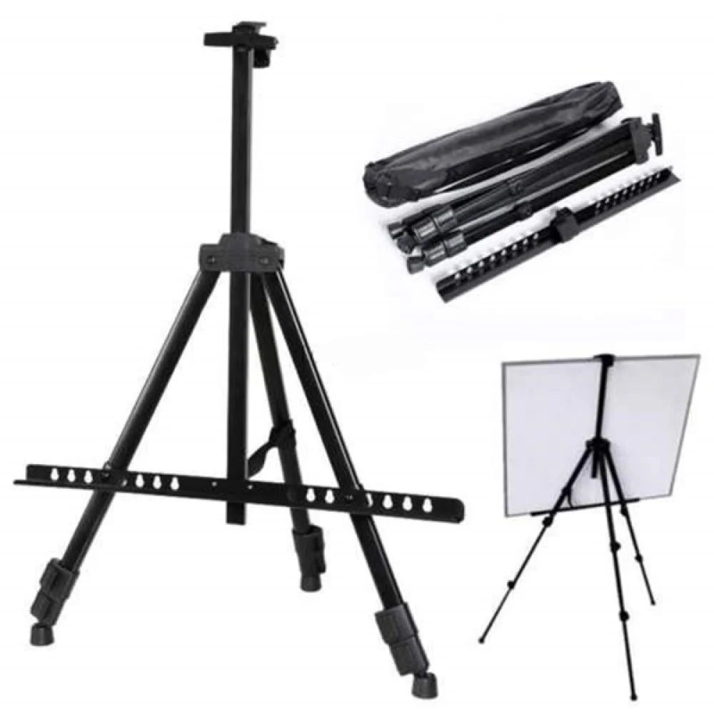 

Folding Artist Telescopic Field Studio Painting Easel Tripod Display Stand (Black)