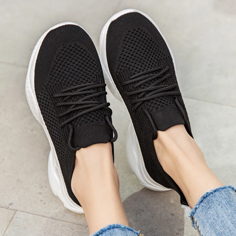 

Damyuan Flat Shoes Women 2020 New Spring Mesh Zapatos De Mujer Knitting Loafers Female Breathable Platform Sneakers Ladies Soft