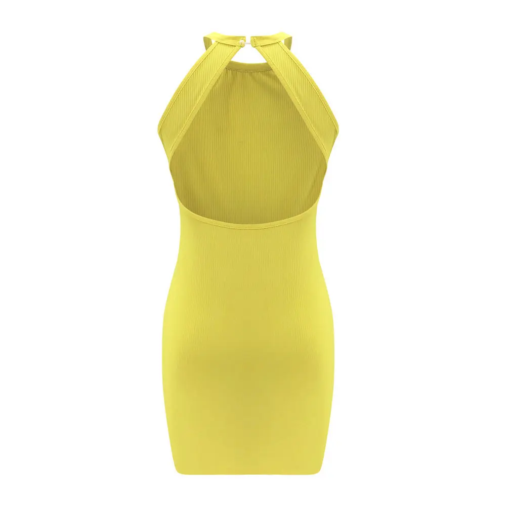 

Dress Women Sheath Solid Sleeveless Off The Shoulder Sexy & Club Dress Elegant Halter Backless Slim Dress