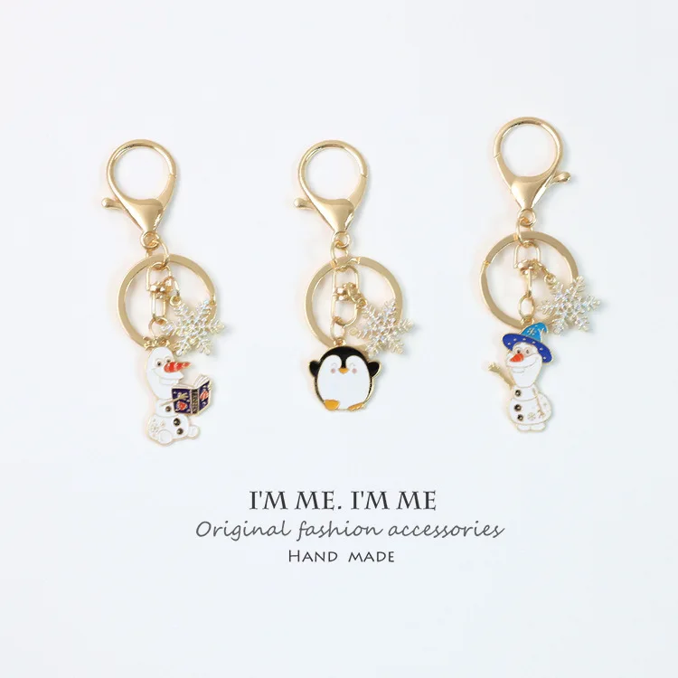 

Snow Key Chain Car Bag Keyring Disney Cute Frozen Airpods Keychain Pendant Metal Antique Plated Fitness Tracker Animal