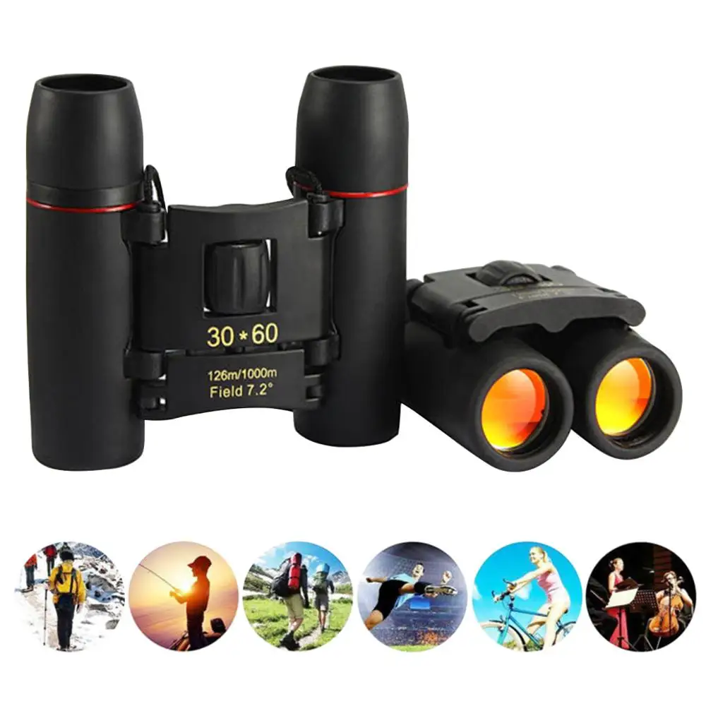 Складной бинокль Компактный телескоп с зумом 30x60 чехлом для переноски кемпинга |