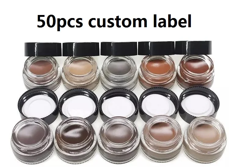 50pcs custom label Контур для лица гелевая помадка для бровей Водонепроницаемая Стойкая подводка для глаз лайнер пигментированный Косметический Инструмент Индивидуальный ярлык - Цвет: 50pcs custom label