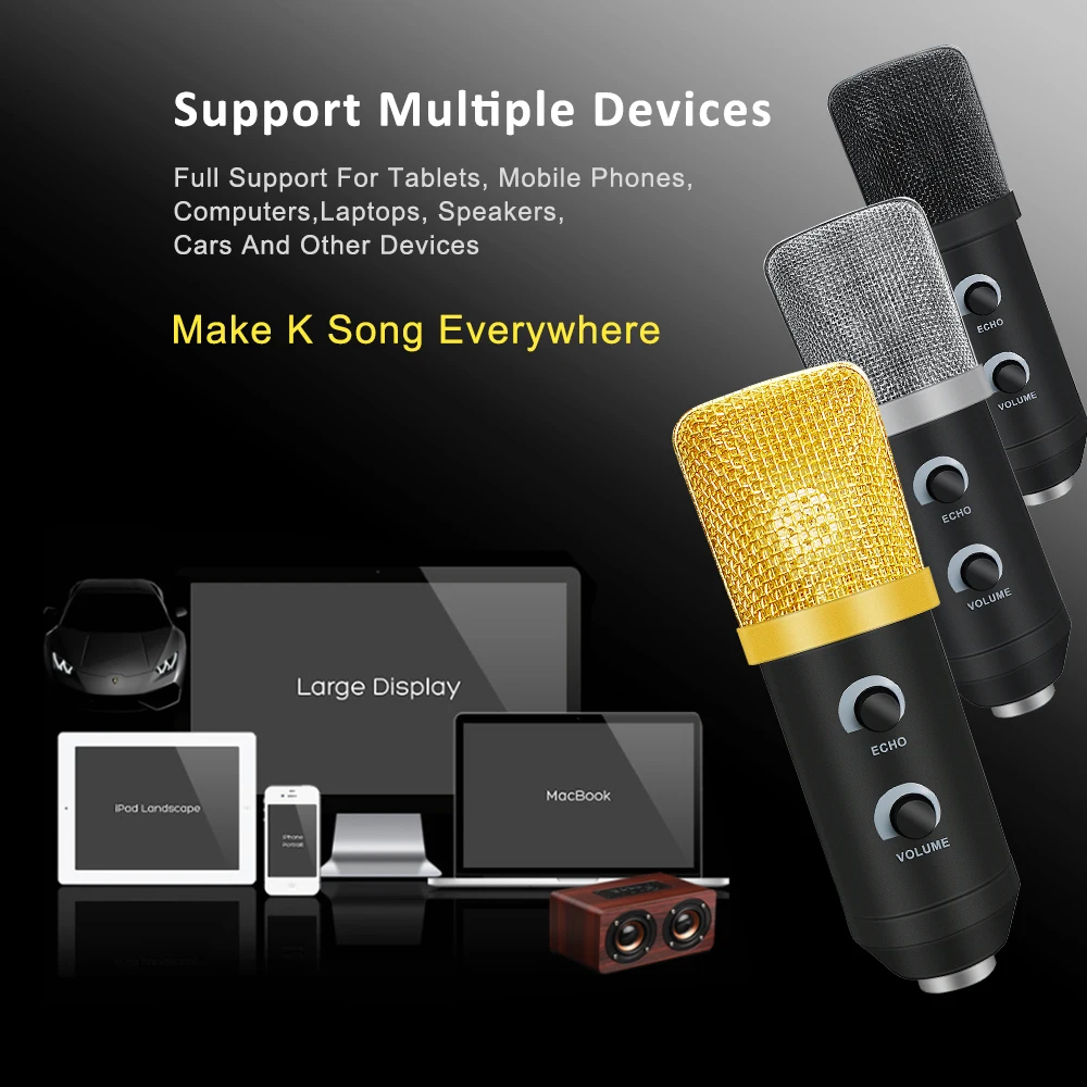 

Studio Condenser USB Computer Microphone Kit Cardioid Microphone With Adjustable Scissor Arm Stand For Recording Youtube Podcast