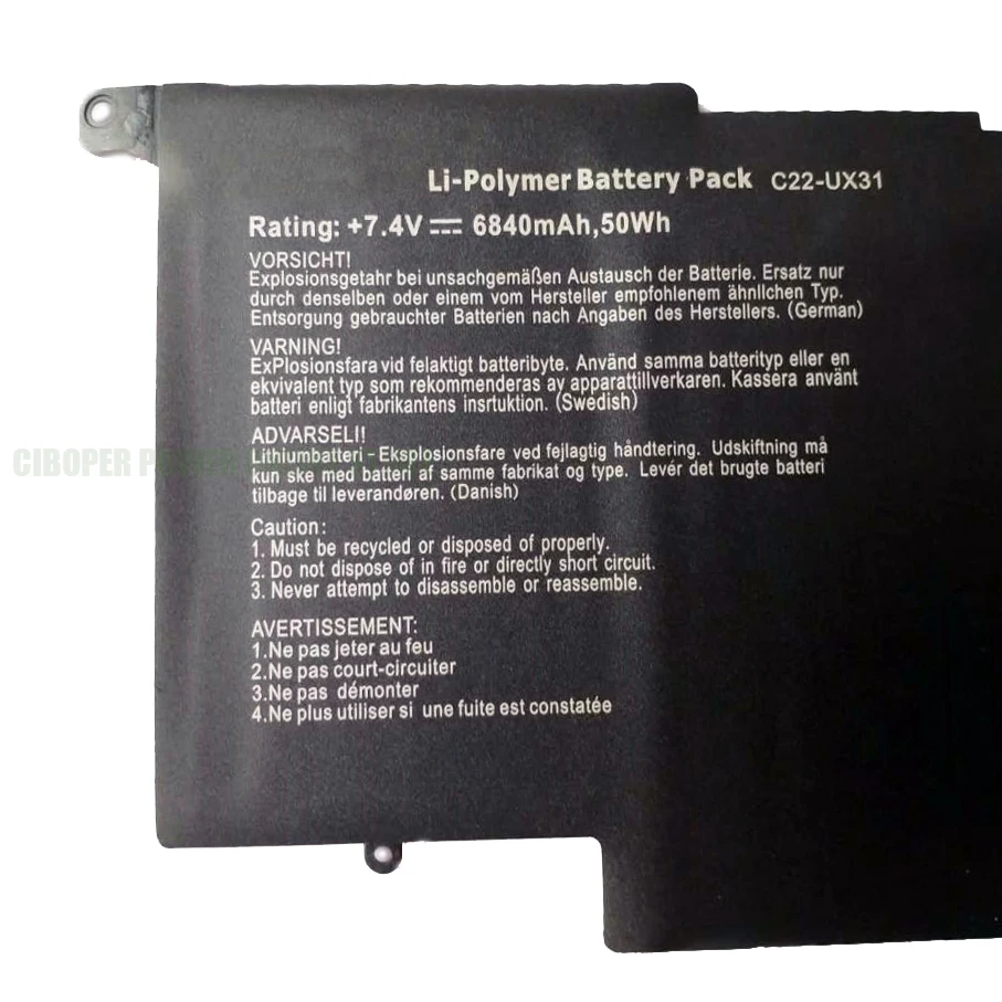 CP аккумулятор для ноутбука C22-UX31 C23-UX31 7 4 В/50 Вт/6840 мАч Zenbook UX31 UX31A UX31E UX31E-DH72 серии