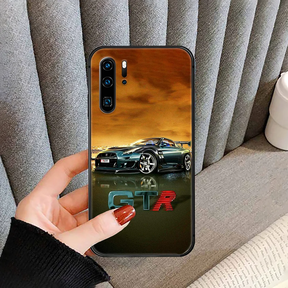 

Luxury Fashion Sport Car GTR Phone case cover For Huawei P Mate Smart 10 20 30 40 Lite Z 2019 Pro black black cover fashion