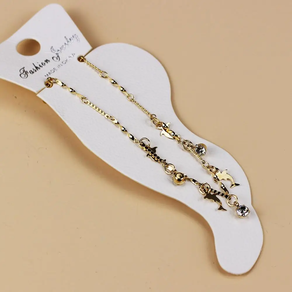 

European and American gold anklets simple fashion wild personality zircon dolphin decoration anklet women