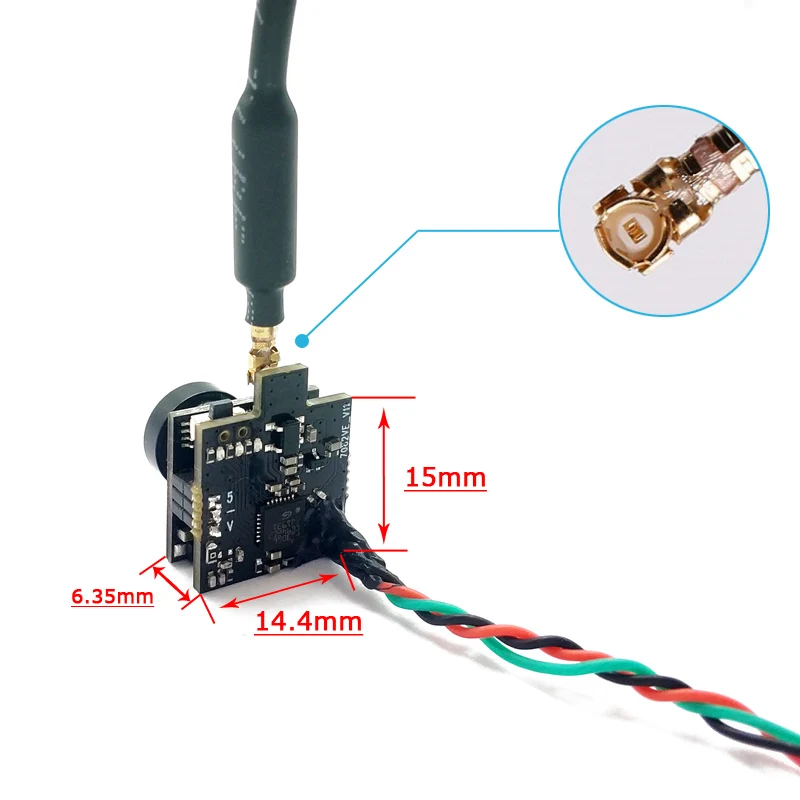 Мини VTX-Cam 5 8G 48CH 100mW передатчик с CMOS 170 градусов 800TVL 4:3 AIO FPV камера для RC гоночного