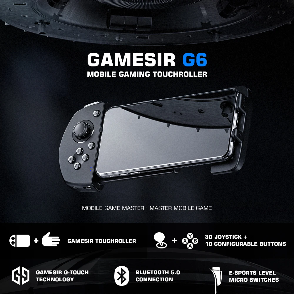 Беспроводной мобильный игровой контроллер GameSir G6 с Bluetooth сенсорный ролик для
