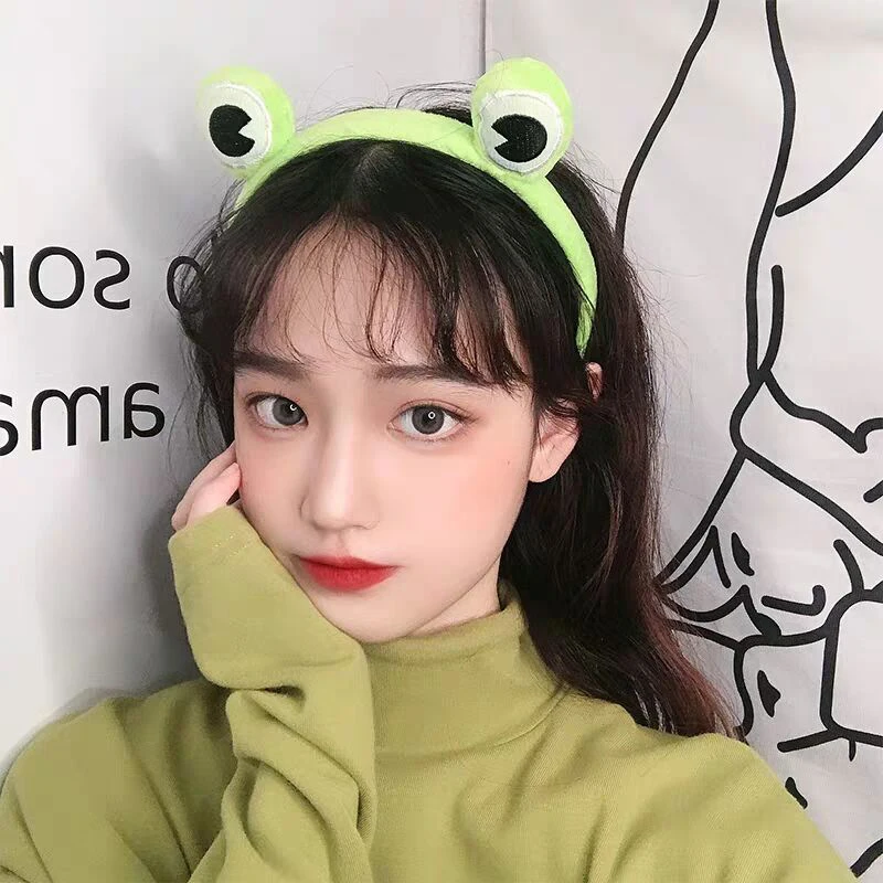 

Green Frog Headband Cute Face Wash Hairband Autumn And Winter Fashion Ladies Headband Cute Hair Accessories Headband