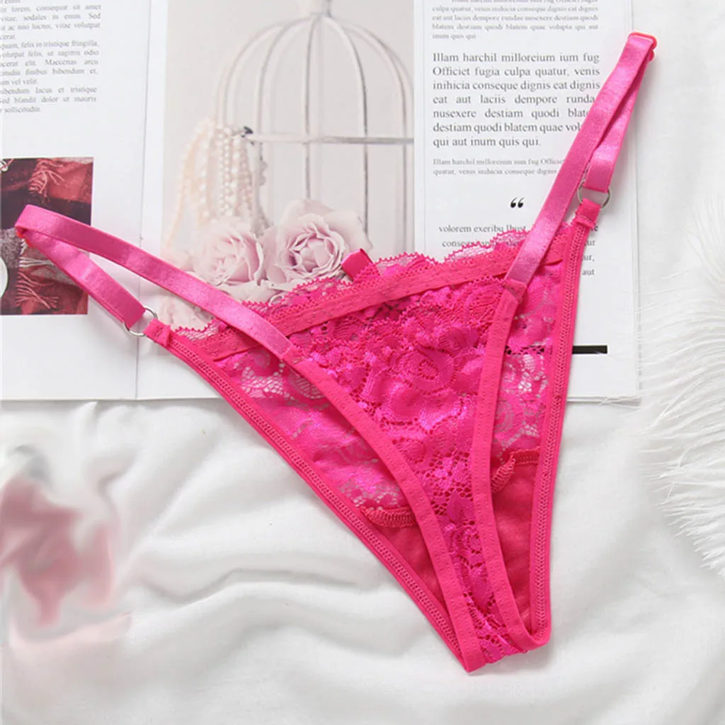 Женские регулируемые кружевные трусики с низкой посадкой Chamsgend прозрачные