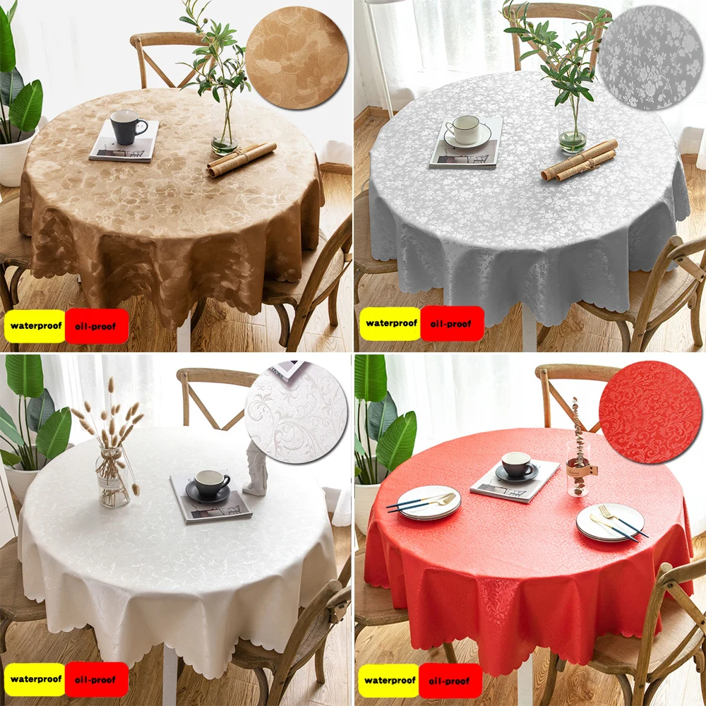 Mantel Redondo Pvc Impermeable Cubierta Anti Incrustante Al Aire Libre Mantel Para Comedor 140CM/160cm/180cm-0