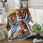 Одеяло с изображением животных и Тигра, мягкое покрывало 3D для стула, путешествий, кемпинга, покрывало на диван, зимнее покрывало для сна