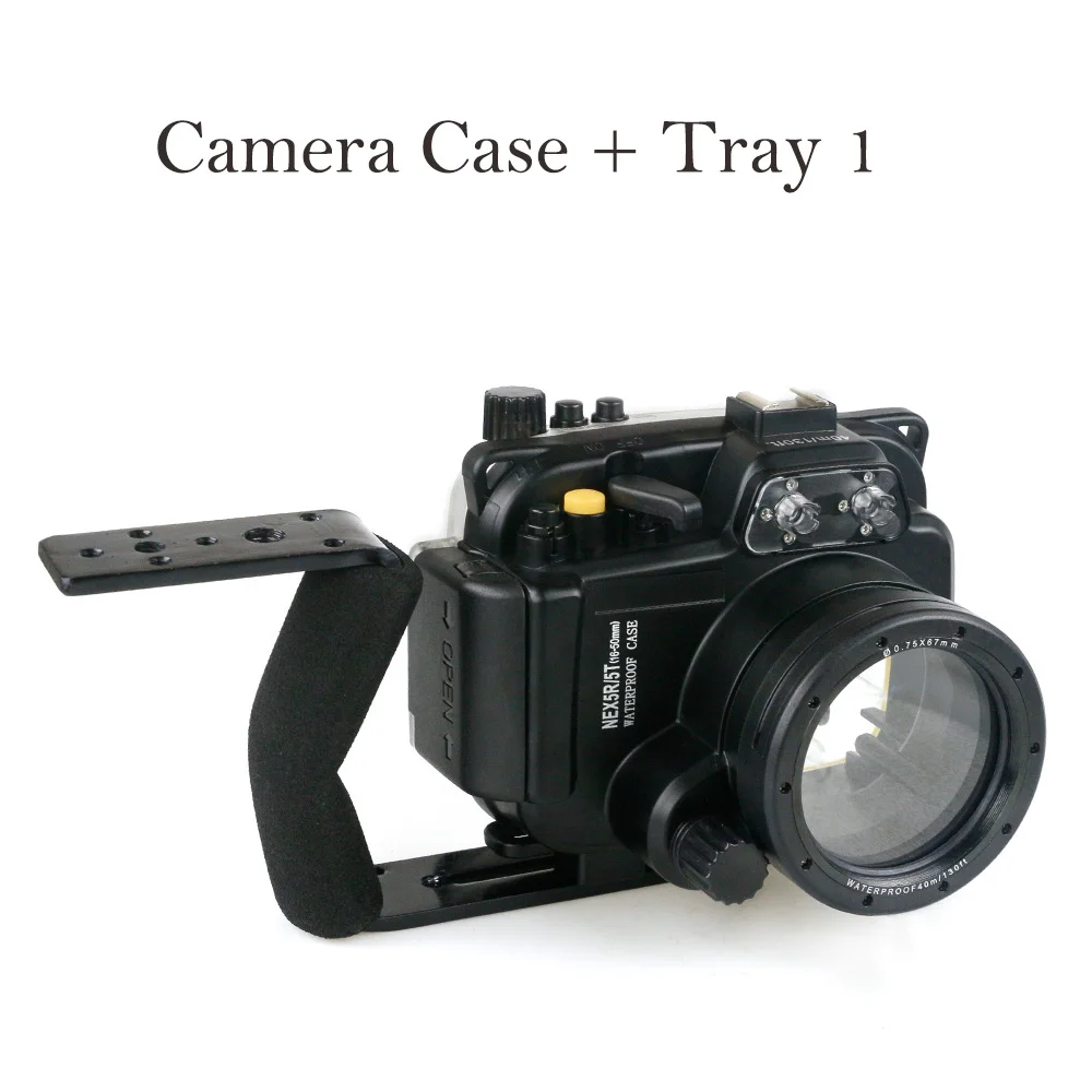 Case and Tray 1 Водонепроницаемый для подводного плавания Корпус Камера чехол для дайвинга для sony NEX5 NEX-5 NEX5N NEX-5N NEX5R NEX5T NEX-5T NEX6 NEX-6 NEX7 NEX-7 - Цвет: Case and Tray 1