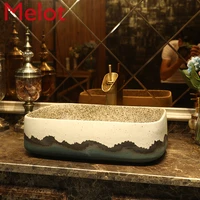 new chinese style upper basin wash basin household bathroom ceramic creative retro art basin wash basin