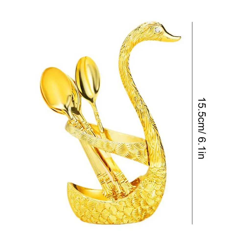 

Stainless Steel And Alloy Swan Base Holder Fork Spoon Tableware Set Stand Holder Dinnerware Sets Holder Wedding Party Decor