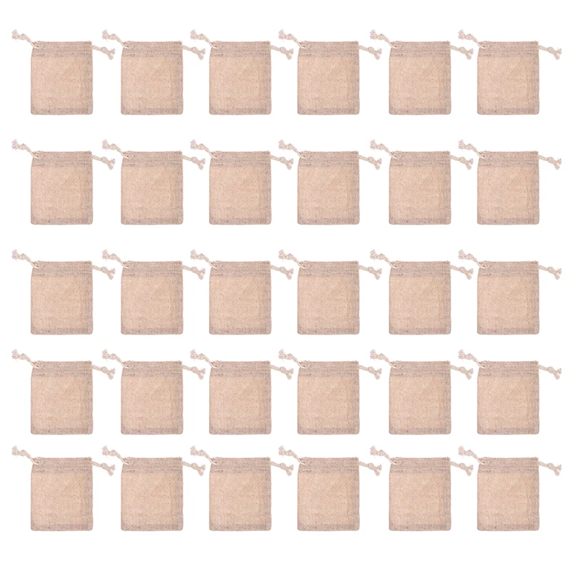

30Pcs Small Linen Bags Pouch Jute Sack Gift Bags Drawstring Design Jewelry Christmas Gift Pouch Home Party Favor Storage Bags