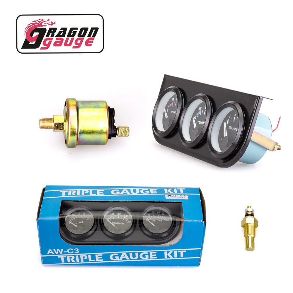 Универсальный измеритель температуры воды GRAGON 12 В 52 мм 3 в 1|Датчики давления