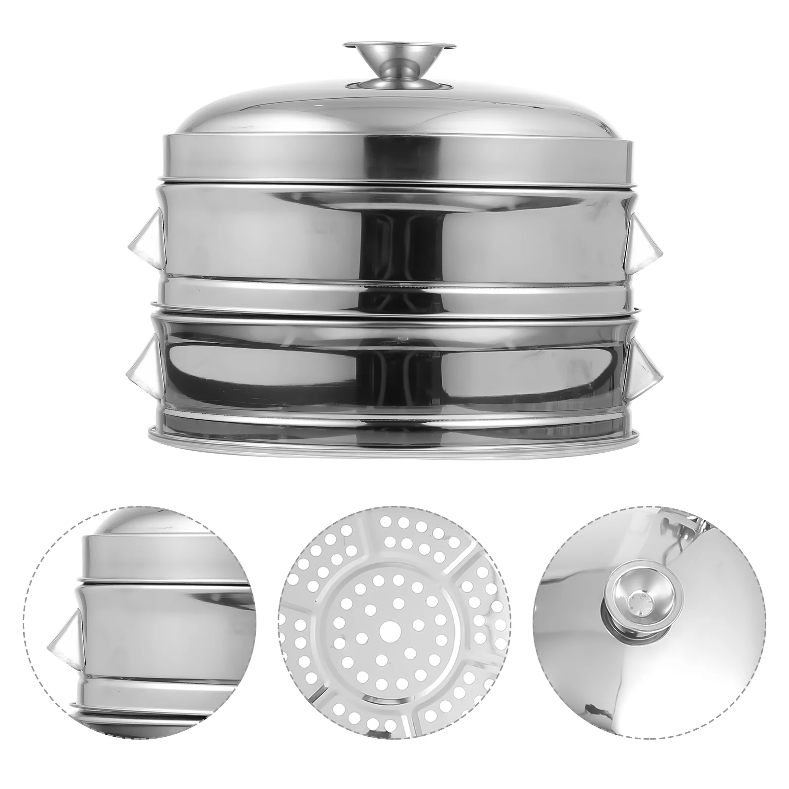 

1 Set 24cm Steamer Baskets Stainless Steel Food Kitchen Steamer with Lid