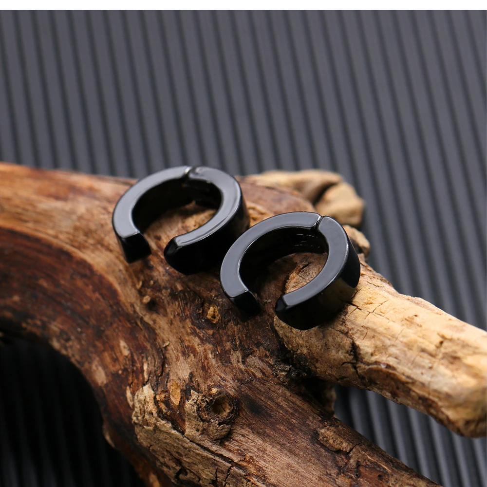 Мужские Серьги EyeYoYo из титановой стали круглые серьги нержавеющей без пирсинга