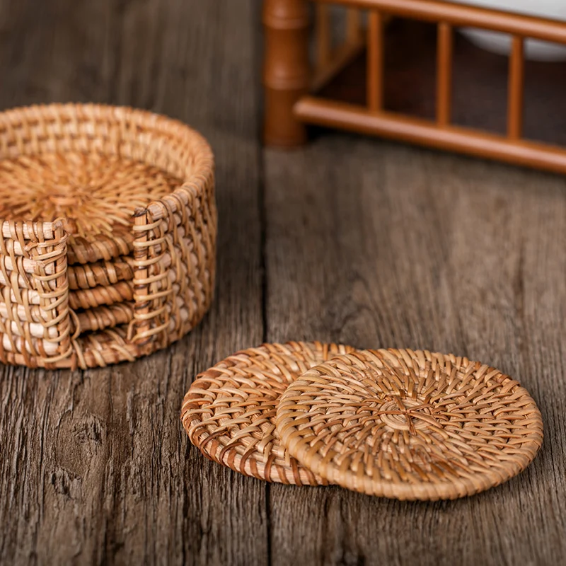 Украшения из ротанга круглые подносы тарелки для закуски ротанговая тарелка