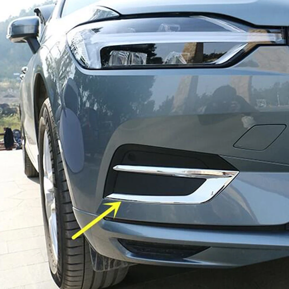 

Для Volvo XC60 XC 60 2018 2019 2020 ABS Хромированная передняя противотуманная фара крышка отделка защита автомобиля внешние автомобильные аксессуары