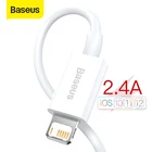 Baseus 2.4A USB кабель для iPhone 12 11 Pro Max Быстрая зарядка кабель для iPhone 11 SBx провода шнур Мобильный телефон кабели