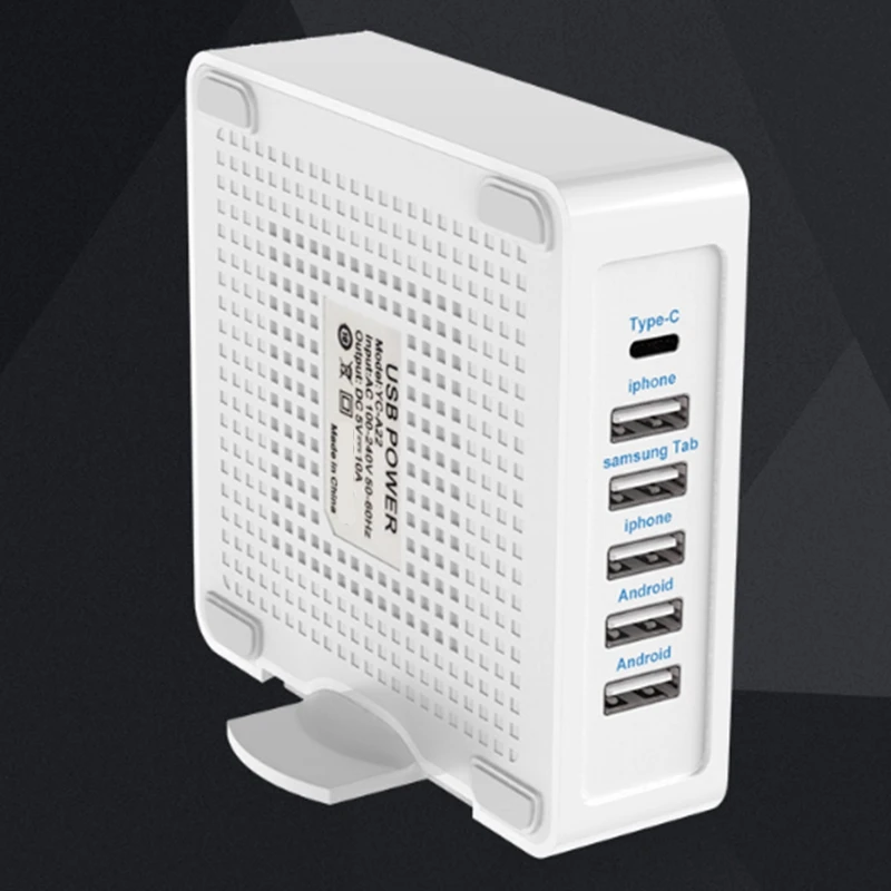 MOOL USB Смарт зарядное устройство настольный адаптер с кабелем 1 5 м 40 Вт двойной QC3.0 6