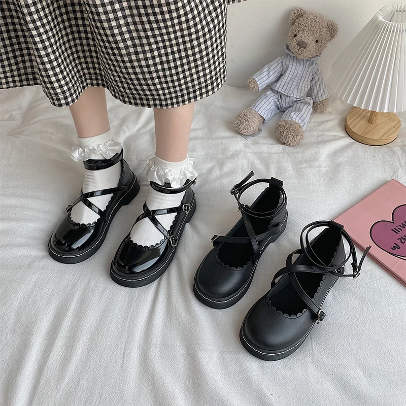 

Round Toe Womens Derby Shoes Female Footwear Black Flats Clogs Platform All-Match Casual Sneaker Shallow Mouth Leather Dress Cre